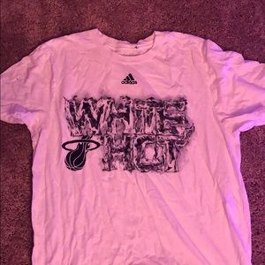 Adidas Miami heat white hot t shirt